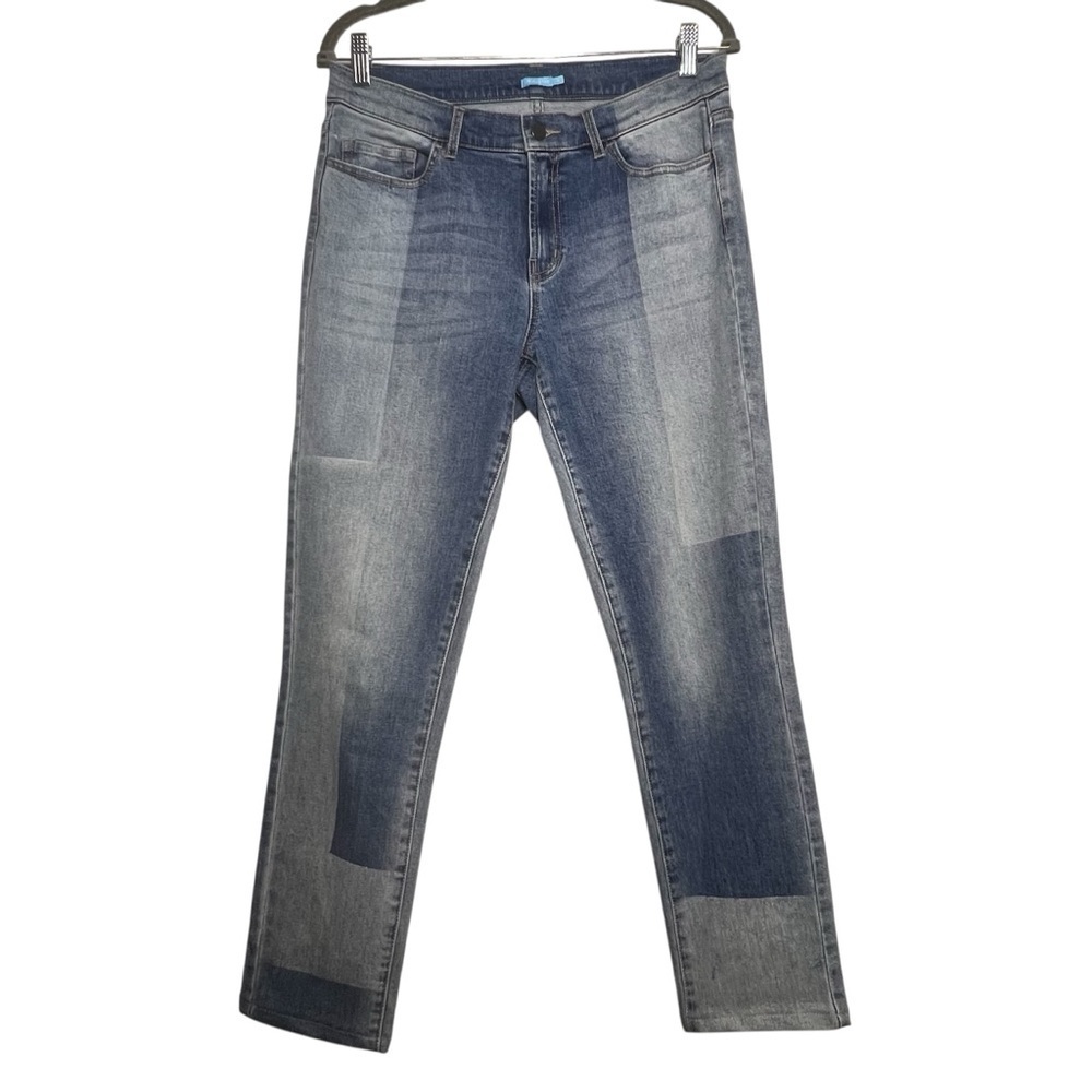 J. McLaughlin Denim Jeans Womens Size 8 Jaycie Patchwork Jeans Two Tone Pants